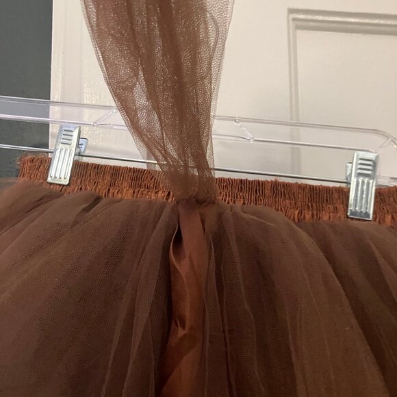 🏁 Cosplay Layered Chocolate Brown Tulle Tutu Skirt, Women's Small-Medium - Picture 5 of 10